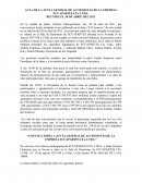 TEMA: ACTA DE LA JUNTA GENERAL DE ACCIONISTAS DE LA EMPRESA ECUAPARTES CÍA.