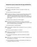 PREGUNTAS QUE SE REALIZAN EN UNA ENTREVISTA