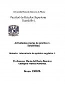 Actividades previas de práctica 1. Solubilidad. Materia: Laboratorio de química orgánica I