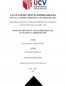 GESTIÓN DE VENTAS Y CALIDAD DE SERVICIO EN LA SECCION DE ELECTRO PLAZA