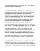 Ensayo pensamiento estadistico