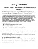 La Fe y La Filosofía