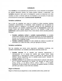 Estadistica. VARIABLES. Página 1