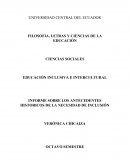 INFORME SOBRE LOS ANTECEDENTES HISTORICOS DE LA NECESIDAD DE INCLUSIÓN