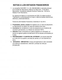 NOTAS A LOS ESTADOS FINANCIEROS. Página 1