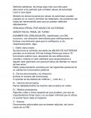 DENUNCIA PENAL POR ABUSO DE AUTORIDAD