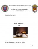Derecho Mercantil. Acta Constitutiva