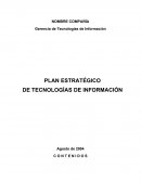 EL PLAN DE TECNOLOGÍAS DE INFORMACIÓN