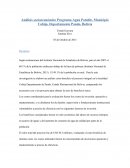 Análisis socioeconómico de programa de agua potable, Municipio Cobija