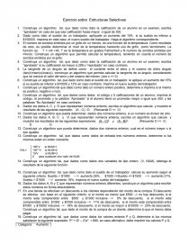 Ejercicio de algoritmo resumen. Página 1