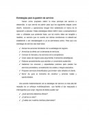 Estrategias para la gestión de servicio