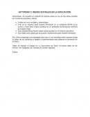 Actividad Redes sociales en la educación