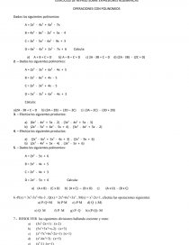 OPERACIONES CON POLINOMIOS.EXPRESIONES ALGEBRAICAS. Página 1
