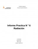 Escuela de Ingeniería Mecánica Informe Practica N ° 6 Radiación