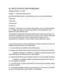 EL ARTE DE RESOLVER PROBLEMAS PRIMERA PARTE: EL ARTE