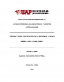 Productos de exportación de la region de Ucayali