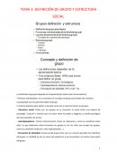 Psicología de los grupos - definición de grupo y estructura social
