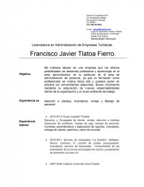 Ejemplo de como escribir un curriculum. Página 1