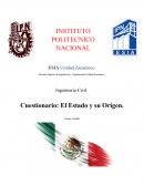 Cuestionario: El Estado y su Origen