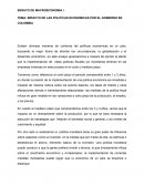 IMPACTO DE LAS POLITICAS ECONOMICAS POR EL GOBIERNO EN COLOMBIA