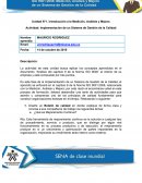 Actividad: Implementación de un sistema de gestión de la calidad