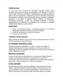 En este informe final menciona las actividades realizadas durante nuestra formación