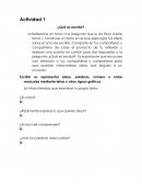 Actividad 1 ¿Qué es escribir?