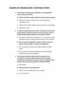 EXAMEN DE ORGANIZACIÓN Y GESTIÓN DE RRHH