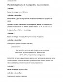 Plan de trabajo Equipo 1: Investigación y Experimentación