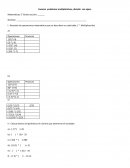 Examen problemas multiplicativos, división con signo.