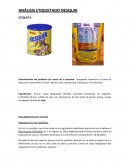 ANÁLISIS ETIQUETADO NESQUIK