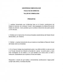 FACULTAD DE DERECHO TALLER DE CRIMIOLOGIA. Página 1