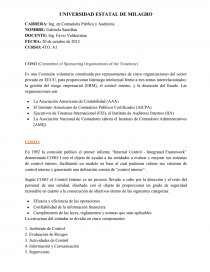COSO (Committee of Sponsoring Organizations of the Treadway). Página 1