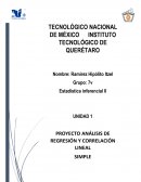 PROYECTO ANÁLISIS DE REGRESIÓN Y CORRELACIÓN LINEAL