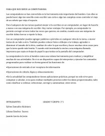 Para que nos sirve la computadora. Página 1