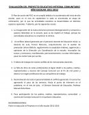 EVALUACIÓN DEL PROYECTO EDUCATIVO INTEGRAL COMUNITARIO