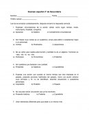Examen español 2° de Secundaria