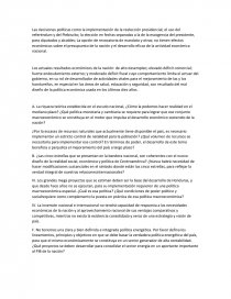 Las decisiones políticas como la implementación de la reelección presidencial. Página 1