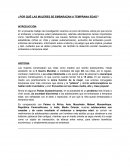Ensayo sobre Por que las mujeres se embarazan a temprana edad
