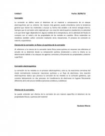 Unidad Corrosión electroquímica. Página 1