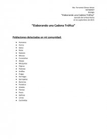 Elaborando una cadena trofica. Página 1