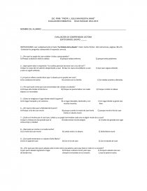 EVALUACION FORMATIVA CICLO ESCOLAR: 2014-2015. Página 1