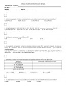 EXAMEN MATEMÁTICAS 6º. GRADO