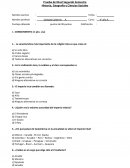 Prueba de Nivel Segundo Semestre Historia, Geografía y Ciencias Sociales