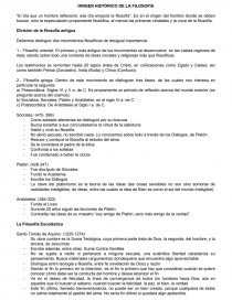 ORIGEN HISTÓRICO DE LA FILOSOFÍA. Página 1