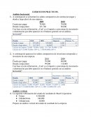 EJERCICIOS PRÁCTICOS. Análisis horizontal.