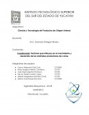 Factores que influyen en el crecimiento y desarrollo de los animales productores de carne.