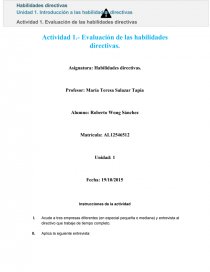 Actividad 1. Evaluación de las habilidades directivas.. Página 1