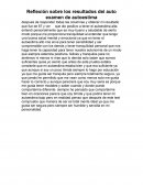 Reflexión sobre los resultados del auto examen de autoestima