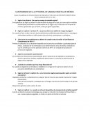 CUESTIONARIO DE LA LEY FEDERAL DE SANIDAD VEGETAL DE MÉXICO